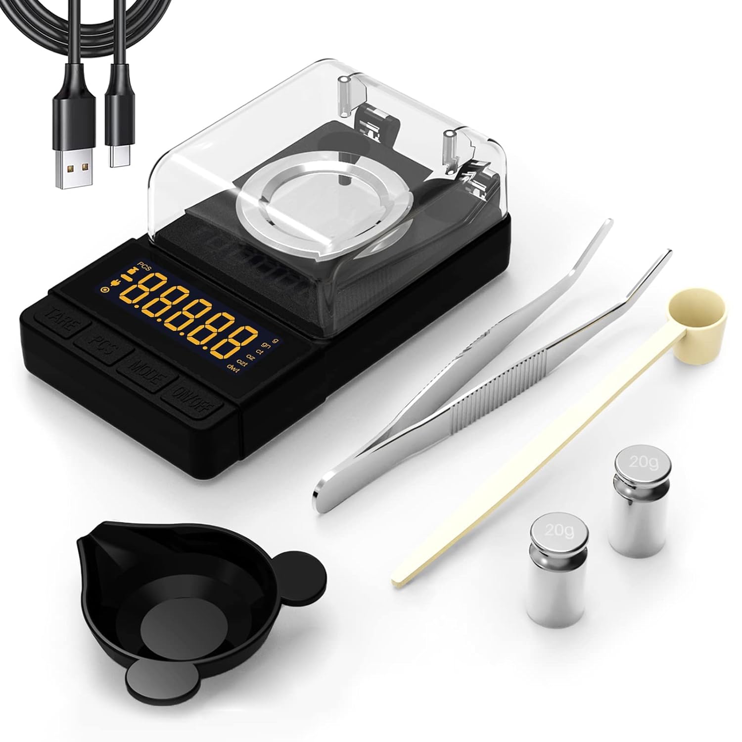 Digital Milligram Scale 50g/0.001g Black